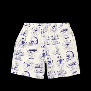 Saturdays NYC + Elijah Anderson Cartoon Shorts Blue White Size Large